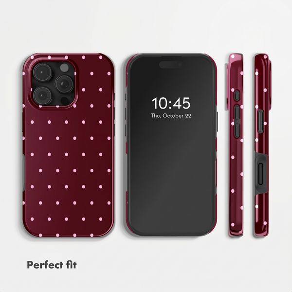 Selencia Vivid Back Cover with MagSafe Apple iPhone 16 Pro - Happy Dots Burgundy
