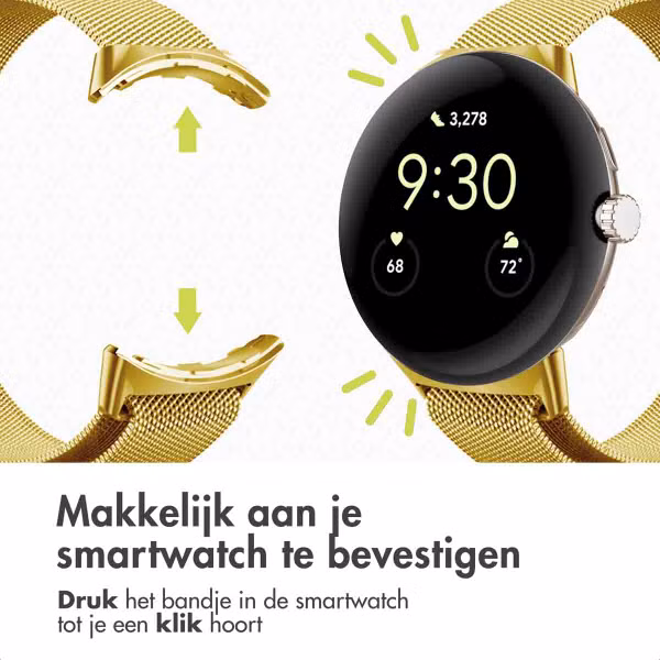 imoshion Milanees magnetisch bandje Google Pixel Watch / Watch 2 / Watch 3 / Watch 4 (41 mm) - Goud