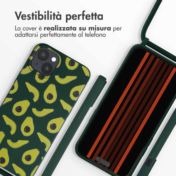 imoshion Siliconen design hoesje met koord Apple iPhone 15 Plus - Avocado Green
