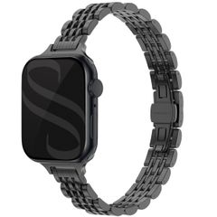 Selencia Slim Steel Jubilee Inspired schakelbandje Apple Watch Series 1 t/m 9 / SE (38/40/41 mm) | Series 10 (42 mm) - Zwart