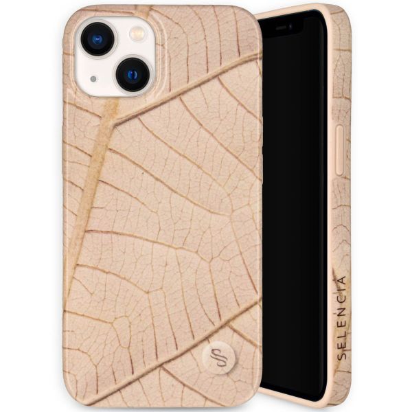 Selencia Aurora Fashion Backcover iPhone 13 - Duurzaam hoesje - 100% gerecycled - Earth Leaf Beige