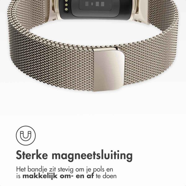 imoshion Milanees magnetisch bandje Fitbit Charge 5 - Maat S - Starlight