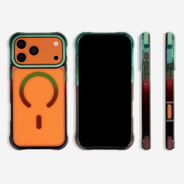 Selencia Gradient Backcover met MagSafe Apple iPhone 17 Pro - Groen / Bruin