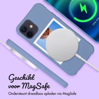 Gepersonaliseerd Color Backcover MagSafe met afneembaar koord en polaroid  iPhone 12 Pro - Ash Blue