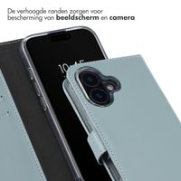 Selencia Echt Lederen Bookcase iPhone 16 Plus - Air Blue