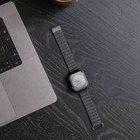 imoshion Magnetisch lederen bandje Apple Watch Series 1 t/m 9 / SE (38/40/41 mm) | Series 10 / 11 (42 mm) - Zwart