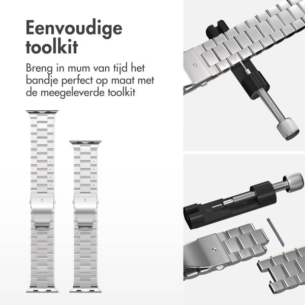 imoshion Stalen bandje Apple Watch Series 1 t/m 11 / SE / Ultra (44/45/46/49 mm) - Zilver