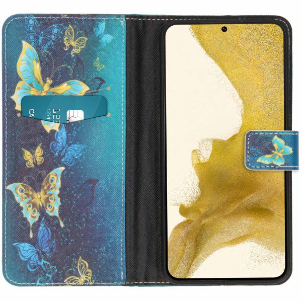 imoshion Design Softcase Bookcase Samsung Galaxy S22 Plus - Blue Butterfly