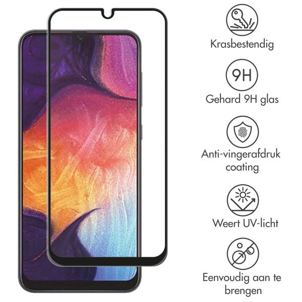 Accezz Gehard Glas Full Cover Screenprotector voor de Samsung Galaxy A50 / A30s / M31 - Zwart