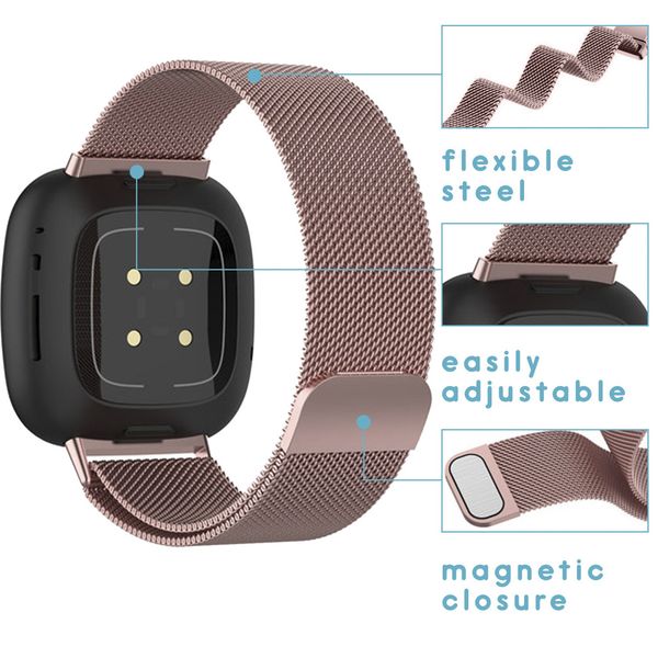 imoshion Milanees Watch bandje Fitbit Versa 4 / 3 / Sense (2) - Roze