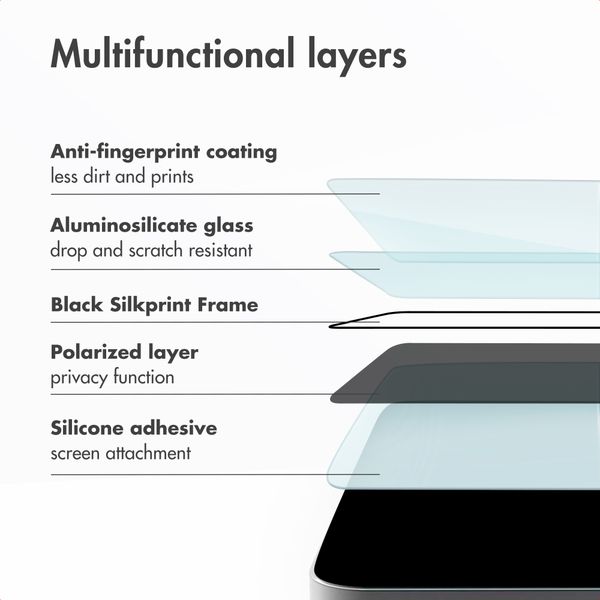 Accezz Privacy Tempered Glass Screen Protector + Applicator Apple iPhone 17 Pro