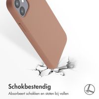 Accezz Liquid Silicone Backcover met MagSafe Apple iPhone 12 (Pro) - Lichtbruin