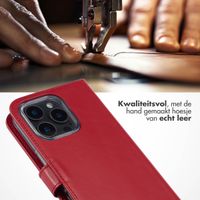 Selencia Echt Leren Bookcase Apple iPhone 16 Pro - Rood