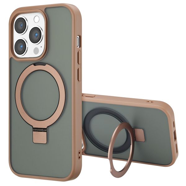 Accezz Ring Stand Backcover met MagSafe iPhone 14 Pro - Brown