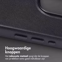Accezz MagSafe Leather Backcover iPhone 15 Pro - Onyx Black