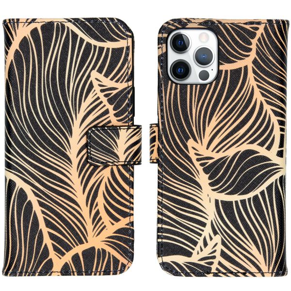 imoshion Design Softcase Bookcase iPhone 12 (Pro) - Golden Leaves