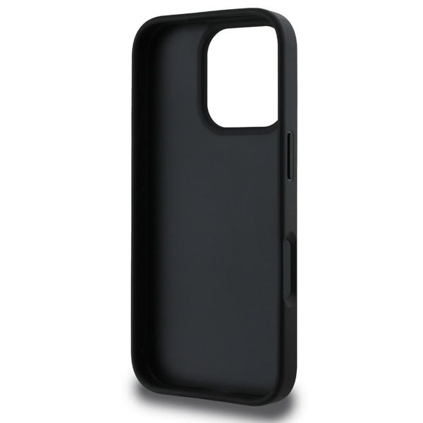 Guess 4G Metal Logo Backcover iPhone 16 Pro - Zwart