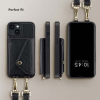 Selencia Sera Phone Case with Cord and Envelope Card Holder Apple iPhone 14 - Black