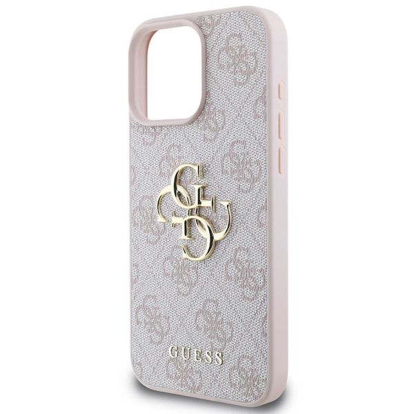 Guess 4G Metal Logo Backcover iPhone 16 Pro - Roze