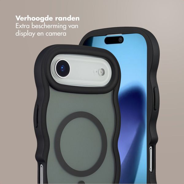Selencia Wavy Backcover met MagSafe Apple iPhone Air - Zwart