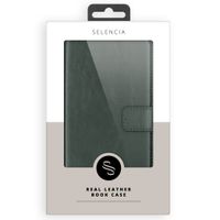 Selencia Echt Lederen Bookcase Apple iPhone SE (2022 / 2020) / 8 / 7 / 6(s) - Groen