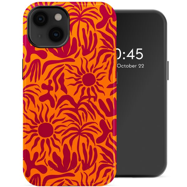 Selencia Vivid Tough Backcover met MagSafe iPhone 14 - Tropical Vibes Apricot