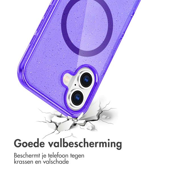 imoshion Sparkle Backcover met MagSafe Apple iPhone 16 - Glitter Paars