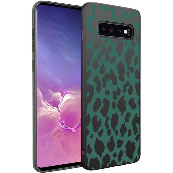 imoshion Design hoesje Samsung Galaxy S10 - Luipaard - Groen / Zwart