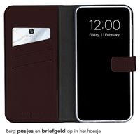 Selencia Echt Leren Bookcase Samsung Galaxy A27 (5G) - Donkerbruin