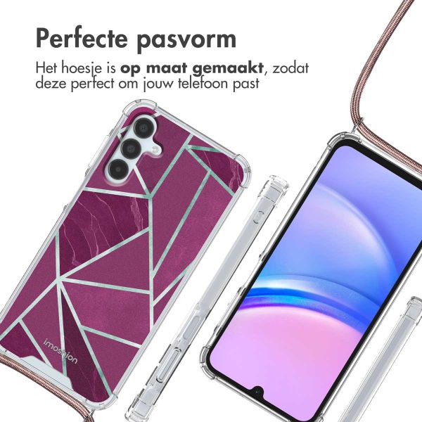 imoshion Design hoesje met koord Samsung Galaxy A15 (5G/4G) - Bordeaux Graphic