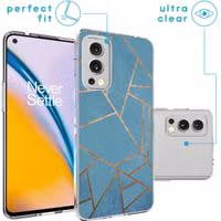 imoshion Design hoesje OnePlus Nord 2 - Grafisch Koper / Blauw