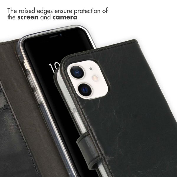 Selencia Genuine Leather Book Case Apple iPhone 12 Mini - Black