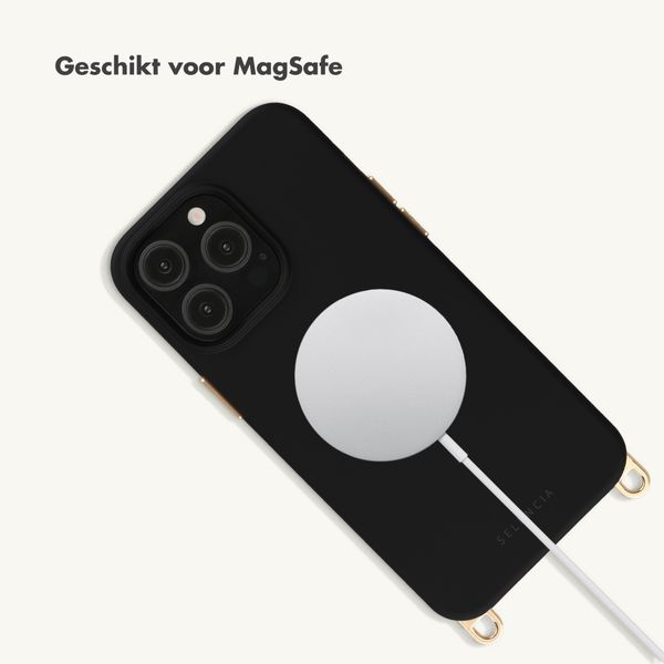 Selencia Rivièra MagSafe Backcover met afneembare haakjes Apple iPhone 14 Pro - Velvet Black