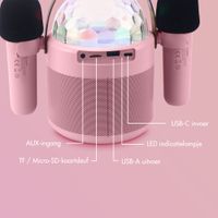 imoshion Sing & Shine Karaoke set - Speaker en 2 Microfoons - Candy Pink