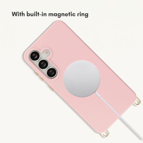 Selencia Rivièra MagSafe Case with detachable hooks Samsung Galaxy S25 FE - Sorbet Pink