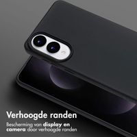 Selencia Siliconen hoesje met afneembaar koord Samsung Galaxy S25 Edge - Zwart