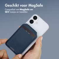 Accezz Leren Wallet met standaard - Geschikt voor MagSafe en Qi2 - Nightfall Blue