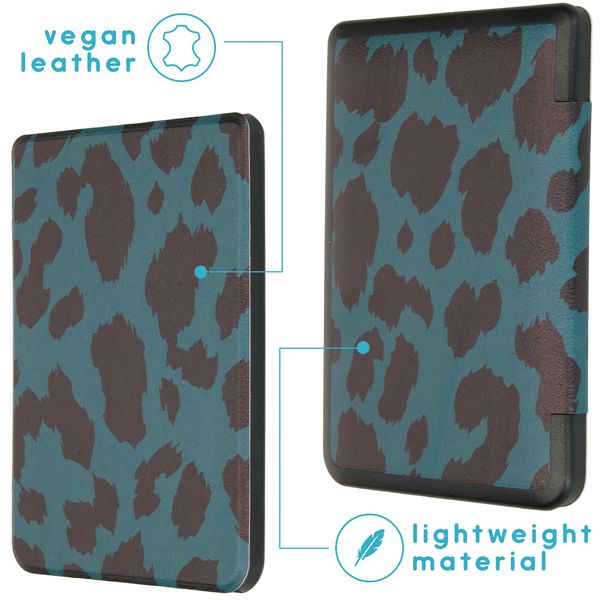 imoshion Design Slim Hard Case Sleepcover Kobo Nia - Green Leopard