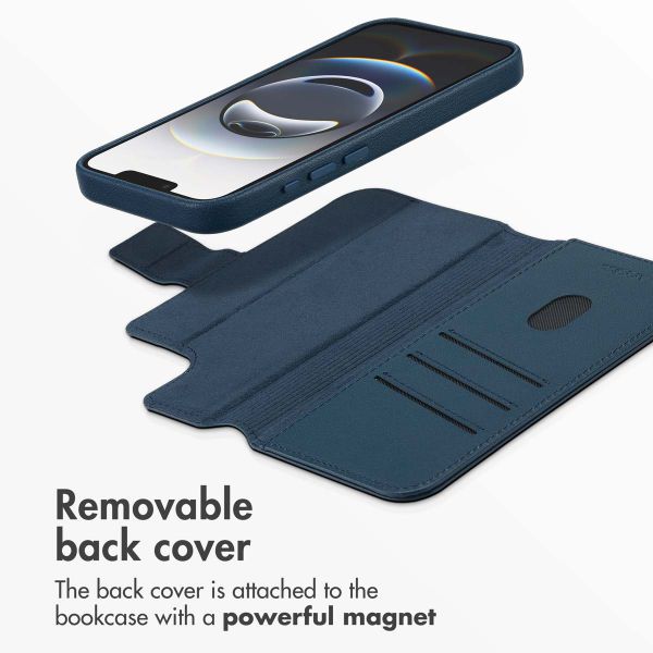 Accezz 2-in-1 Leather Bookcase with MagSafe Apple iPhone 17e / 16e - Nightfall Blue