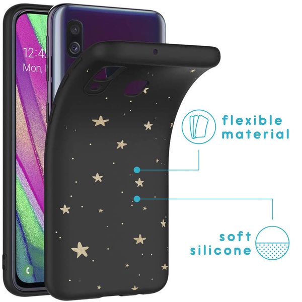 imoshion Design hoesje Samsung Galaxy A40 - Sterren / Zwart