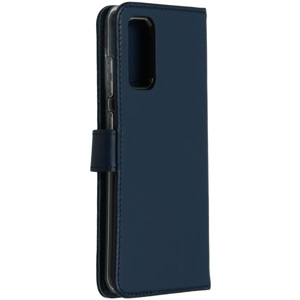 Selencia Echt Lederen Bookcase Samsung Galaxy S20 - Blauw