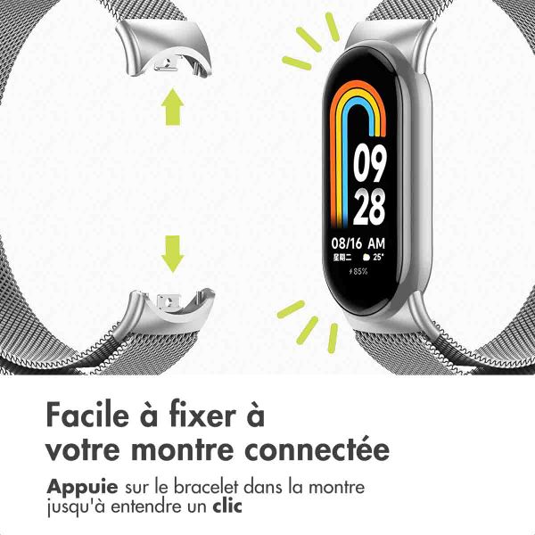 imoshion Milanees magnetisch bandje Xiaomi Smart Band 8 / 9 - Zilver