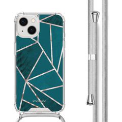 imoshion Design hoesje met koord Apple iPhone 14 - Petrol Green Graphic