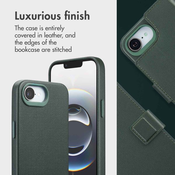 Accezz 2-in-1 Leather Bookcase with MagSafe Apple iPhone 17e / 16e - Cedar Green