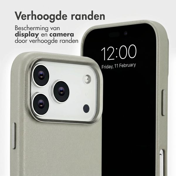 Accezz Leather Bookcase 2-in-1 met MagSafe Apple iPhone 18 Pro Max / 17 Pro Max - Light Grey