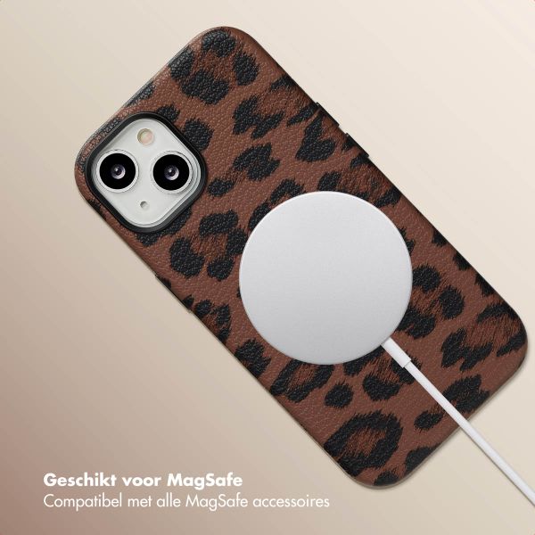 Selencia Sabi Backcover Panterprint met MagSafe Apple iPhone 14 - Mocha Brown