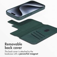Accezz 2-in-1 Leather Bookcase with MagSafe Apple iPhone 15 Pro - Cedar Green