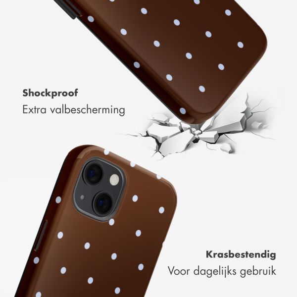 Selencia Vivid Backcover Apple iPhone 13 / 13 Pro - Happy Dots Chocolate