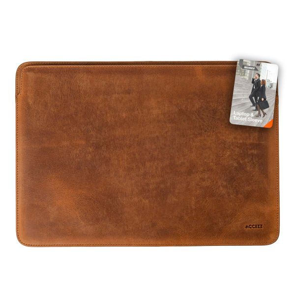 Accezz Leather Laptop hoes MacBook 13 inch - Laptopsleeve - Cognac