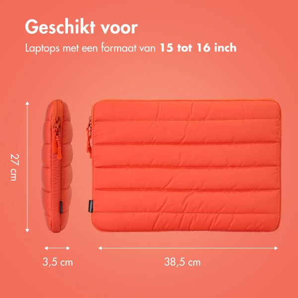 imoshion Puffer Laptop hoes 15-16 inch - Laptopsleeve - Apricot Crush Orange